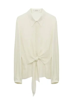 Damen Bindebluse aus Seiden-Georgette SHEER TWIST