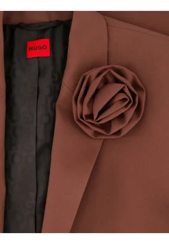 Damen Blazer mit Blumenbrosche AROSEA Relaxed Fit