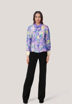 Damen Bluse aus Leinen-Seidenmischung