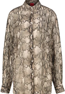 Damen Bluse mit Python-Print THE BOYFRIEND Oversized Fit