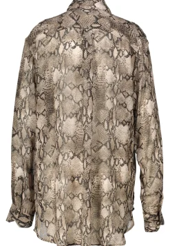 Damen Bluse mit Python-Print THE BOYFRIEND Oversized Fit