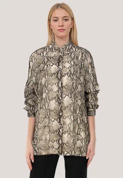 Damen Bluse mit Python-Print THE BOYFRIEND Oversized Fit