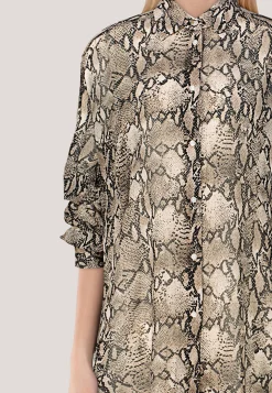 Damen Bluse mit Python-Print THE BOYFRIEND Oversized Fit