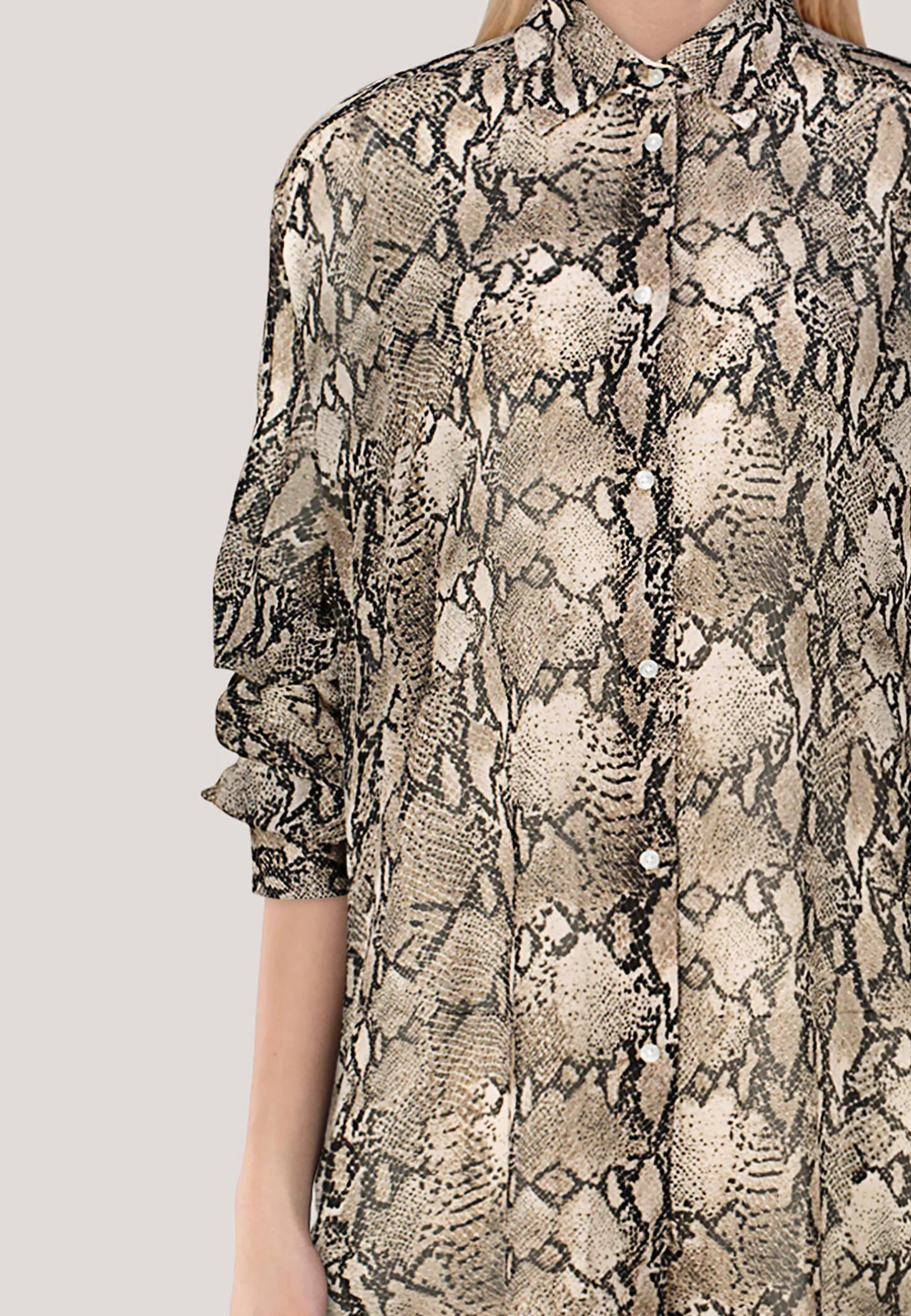 Damen Bluse mit Python-Print THE BOYFRIEND Oversized Fit