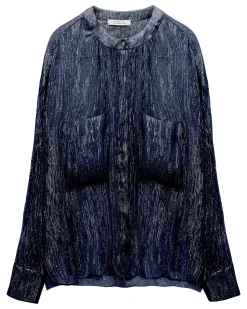 Damen Bluse mit Seide SHIMMERING SHINE Oversized Fit
