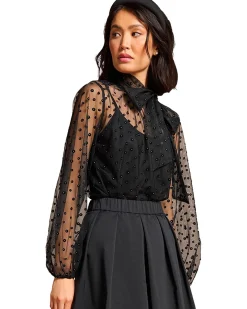 Damen Bluse mit Tüll