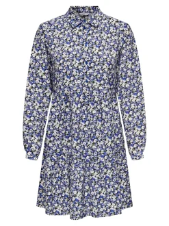 Damen Blusenkleid ONLSANDY LIFE L/S SHIRT DRESS