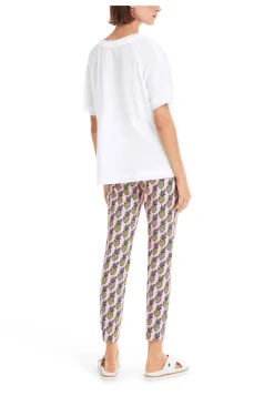 Damen Blusenshirt im Materialmix