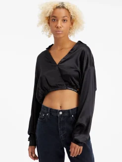 Damen Blusenshirt SHINY Cropped Fit