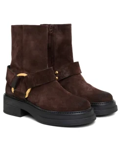 Damen Boots aus gewachstem Wildleder