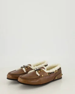 Damen Bootsschuhe aus Leder und Fell ON DECK