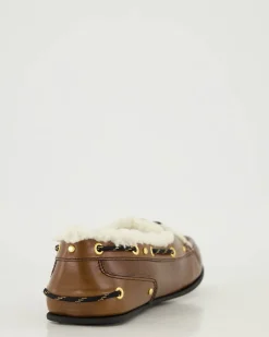 Damen Bootsschuhe aus Leder und Fell ON DECK