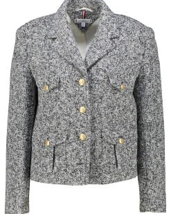 Damen Boucle-Blazer mit Wolle Boxy Fit