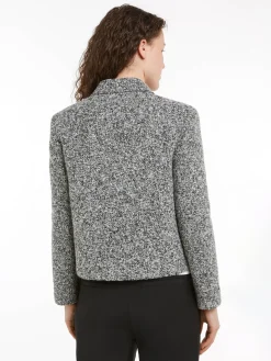 Damen Boucle-Blazer mit Wolle Boxy Fit