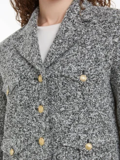 Damen Boucle-Blazer mit Wolle Boxy Fit