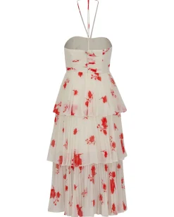 Damen Cocktailkleid WILD DAISY PRINT CHIFFON MIDI DRESS