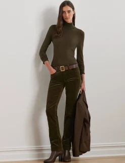 Damen Cordhose Mid-Rise Straight Leg