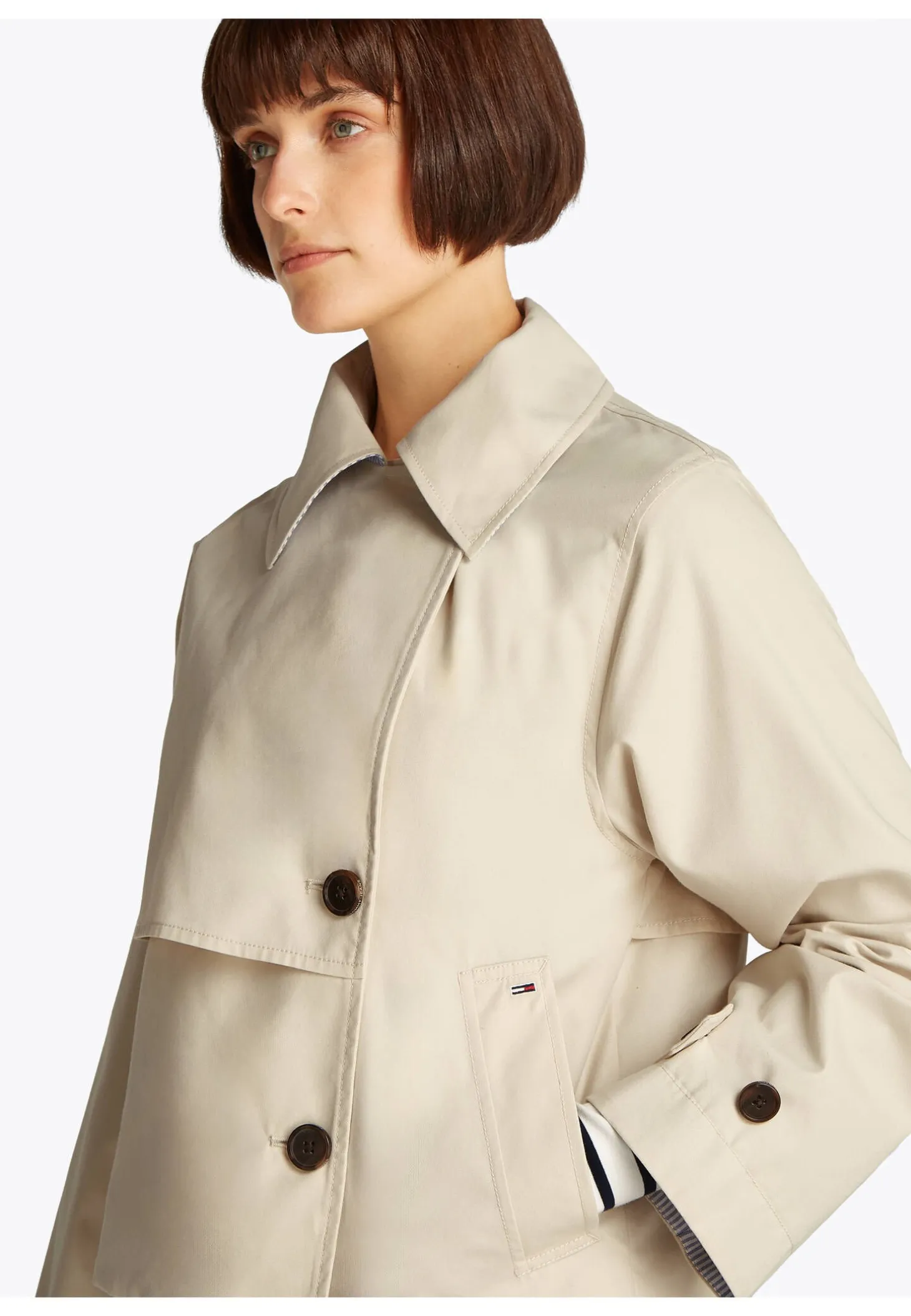 Damen Cropped-Tenchcoat