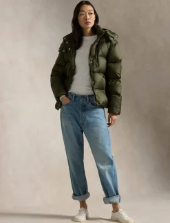 Damen Daunenjacke mit Kapuze Relaxed Fit