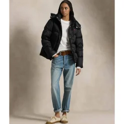 Damen Daunenjacke mit Kapuze Relaxed Fit