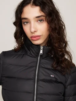 Damen Daunenjacke mit Kapuze und Kunstpelzbesatz Slim Fit