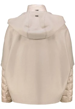 Damen Daunenjacke wasserabweisend mit Cape aus Wolle