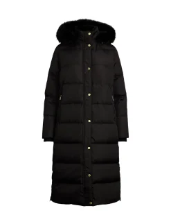 Damen Daunenmantel mit Kapuze und Kunstpelz