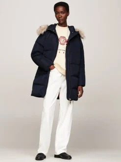 Damen Daunenmantel mit Kapuze