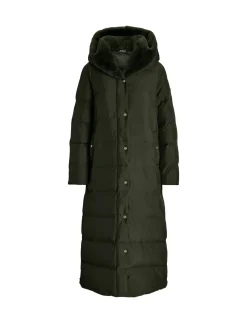 Damen Daunenmantel mit Webpelz-Kapuze