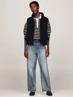 Damen Daunenweste mit Teddy-Fleece