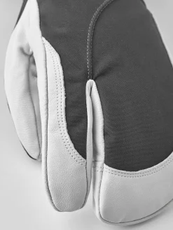 Damen Drei-Finger-Skihandschuhe HELI SKI FEMALE 3 mit Leder