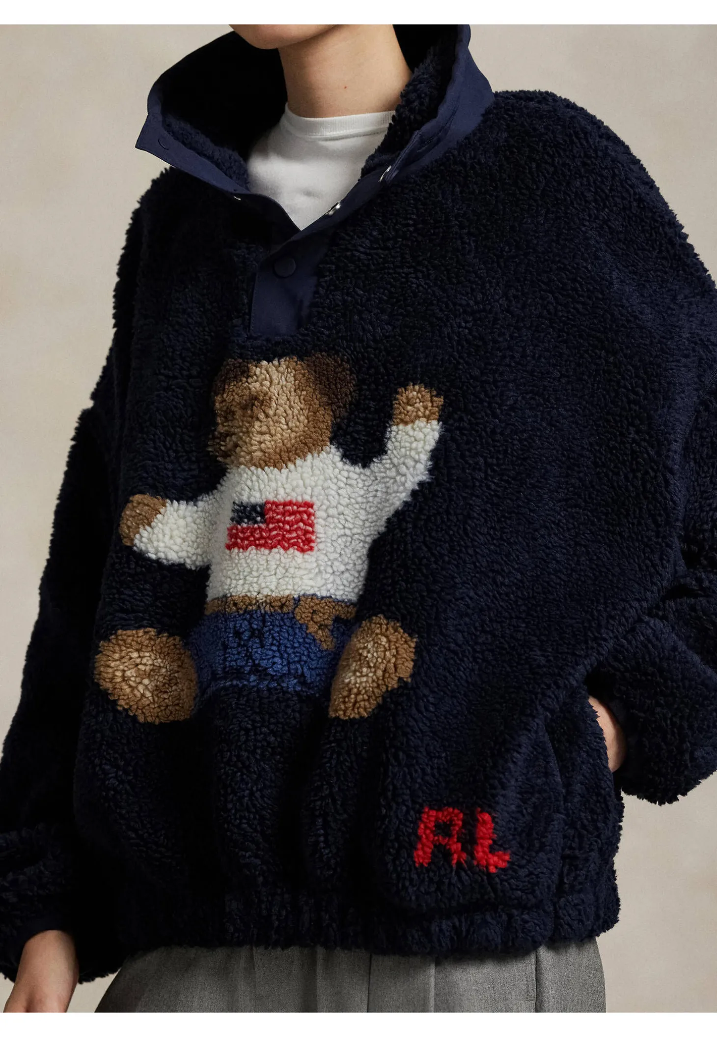 Damen Fleecepullover mit Polo Bear