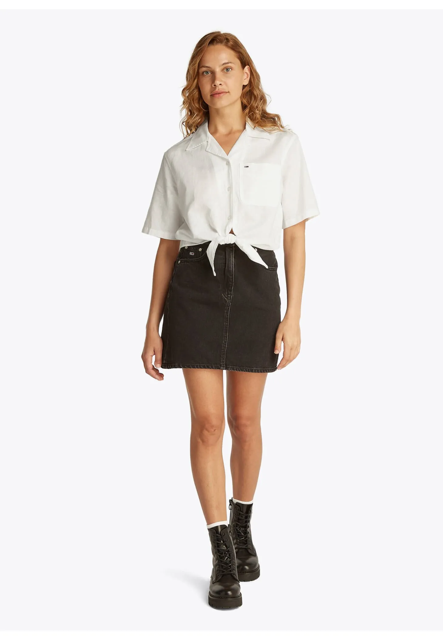 Damen Hemdbluse aus Baumwolle und Leinen