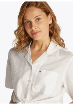 Damen Hemdbluse aus Baumwolle und Leinen