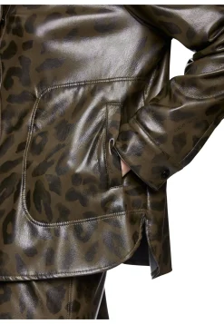 Damen Hemdbluse aus Kunstleder