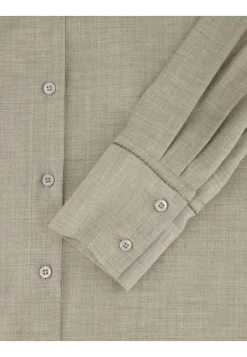 Damen Hemdbluse aus Viskose-Wollmix-Twill