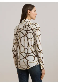 Damen Hemdbluse Jersey mit Gürteldruck Slim Fit