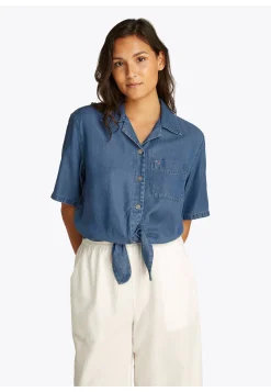 Damen Hemdbluse mit Bindeband