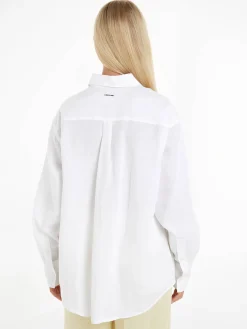 Damen Hemdbluse mit Leinen Relaxed Fit