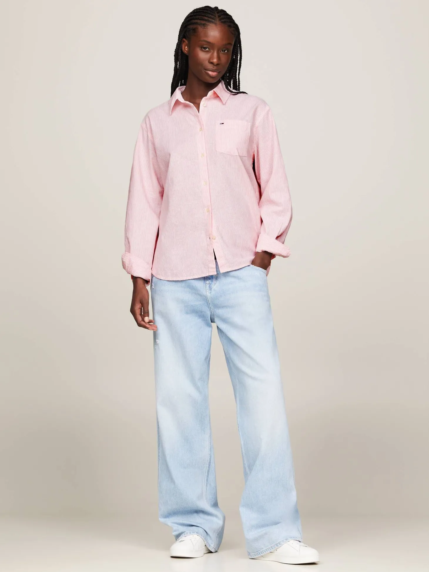 Damen Hemdbluse TJW BOXY STRIPE LINEN SHIRT Langarm