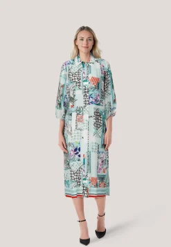 Damen Hemdblusenkleid aus Seide