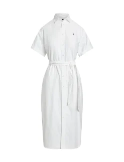 Damen Hemdblusenkleid Kurzarm