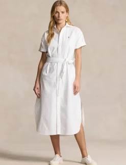 Damen Hemdblusenkleid Kurzarm