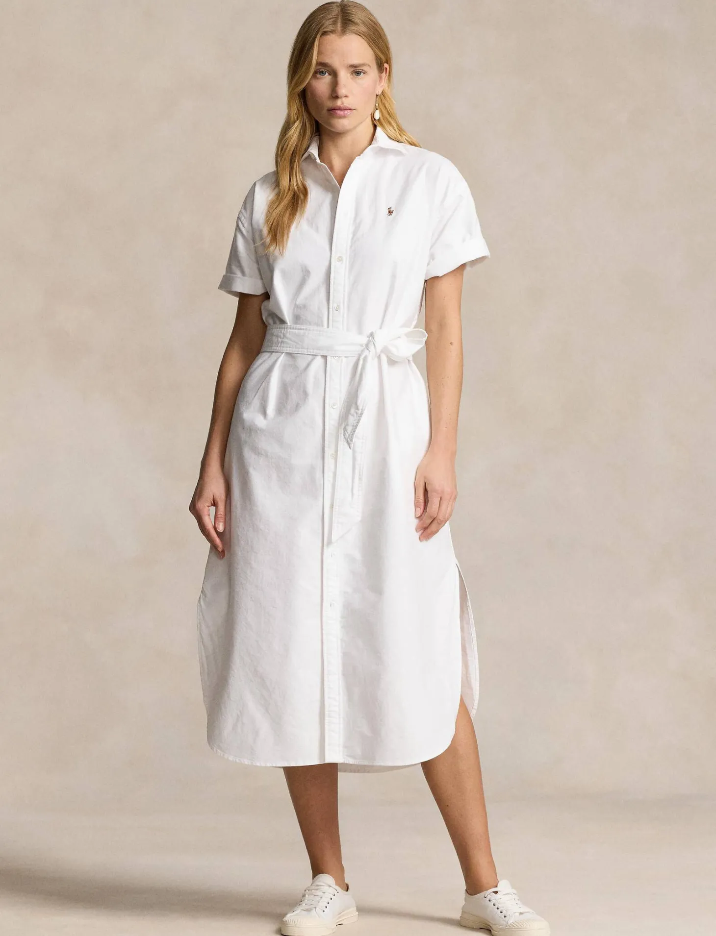 Damen Hemdblusenkleid Kurzarm