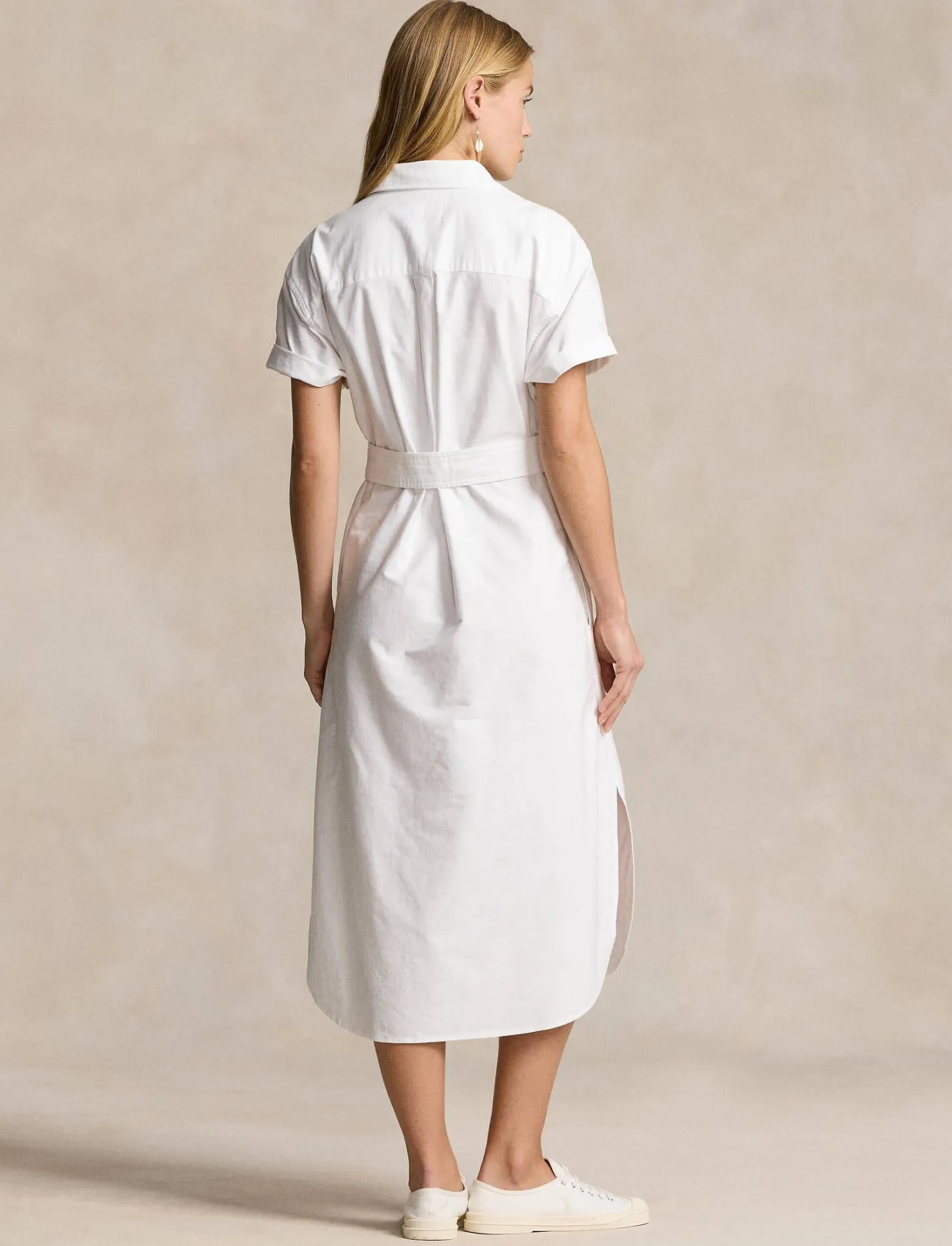 Damen Hemdblusenkleid Kurzarm