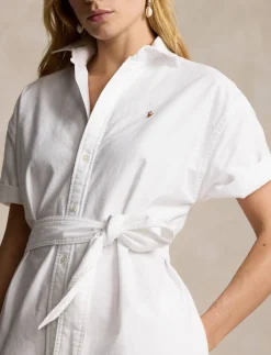 Damen Hemdblusenkleid Kurzarm