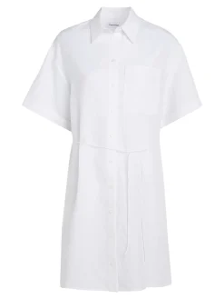 Damen Hemdblusenkleid mit Leinen Relaxed Fit