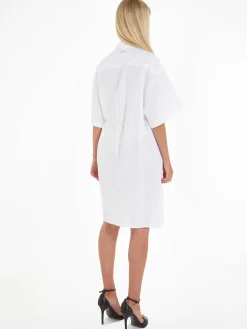 Damen Hemdblusenkleid mit Leinen Relaxed Fit