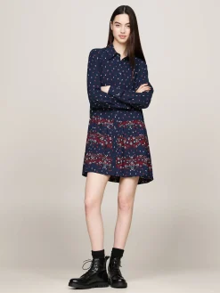 Damen Hemdblusenkleid TJY FLORAL MIX MINI SHIRT DRESS