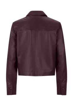 Damen Hemdjacke aus Nappaleder Cropped Fit